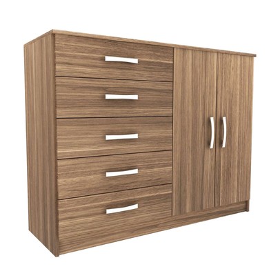 Cômoda Florença 2 Portas 5 Gavetas Marrom - Panorama Móveis