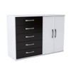 Cômoda Florença 2 Portas 5 Gavetas Preto/Branco - Panorama Móveis
