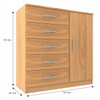 Cômoda Napoles 1 Porta 5 Gavetas Cinamomo - Panorama Móveis