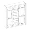 Guarda-Roupa Casal Moema 3 Portas 2 Gavetas Flex com Espelho Amêndola Nude/Preto Prime Tx - Demóbile