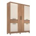 Guarda-Roupa Casal Mauá 6 Portas 2 Gavetas Amêndola Touch/Off White - Demóbile