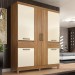 Guarda-Roupa Casal Mauá 6 Portas 2 Gavetas Amêndola Touch/Off White - Demóbile