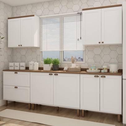 Cozinha Completa Filadélfia 9 Portas 1 Gaveta Branco - Panorama Móveis