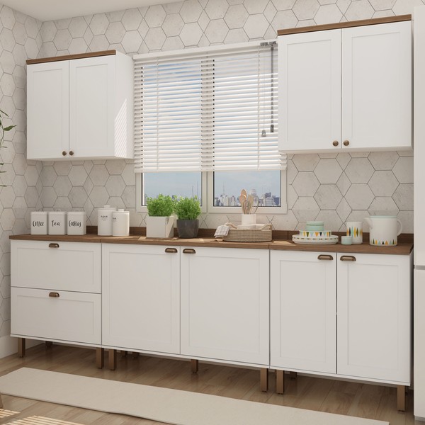 Cozinha Completa Filadélfia 9 Portas 1 Gaveta Branco - Panorama Móveis