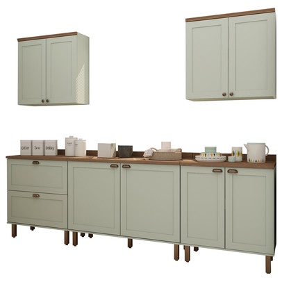 Cozinha Completa Filadélfia 9 Portas 1 Gaveta Menta - Panorama Móveis