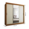 Guarda-Roupa Casal Flórida 3 Portas de Correr com Espelho 3 Gavetas Cinamomo - Panorama Móveis