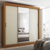 Guarda-Roupa Casal Flórida 3 Portas de Correr com Espelho 3 Gavetas Cinamomo - Panorama Móveis