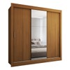 Guarda-Roupa Casal Flórida 3 Portas de Correr com Espelho 3 Gavetas Cinamomo - Panorama Móveis