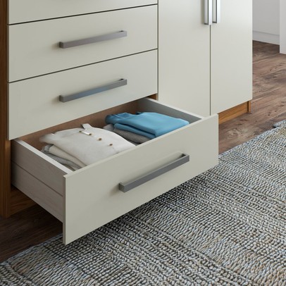 Cômoda Paris 2 Portas 4 Gavetas Cinamomo/Off White - Panorama Móveis