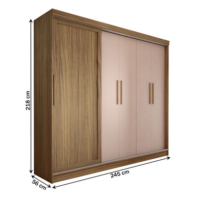 Guarda-Roupa de Casal Canadá 5 Portas 4 Gavetas Carvalho/Macadamia - Panorama Móveis