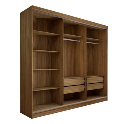 Guarda-Roupa de Casal Canadá 5 Portas 4 Gavetas Carvalho/Verde - Panorama Móveis