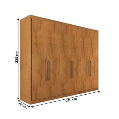 Guarda-Roupa Casal Guarujá 6 Portas 6 Gavetas 100% Mdf Peroba - Panorama Móveis