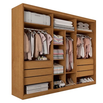 Guarda-Roupa Casal Guarujá 6 Portas 6 Gavetas 100% Mdf Peroba - Panorama Móveis