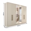 Guarda-Roupa Casal Guarujá 6 Portas 6 Gavetas com Espelho 100% Mdf Off White - Panorama Móveis