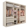 Guarda-Roupa Casal Guarujá 6 Portas 6 Gavetas com Espelho 100% Mdf Off White/Peroba - Panorama Móveis