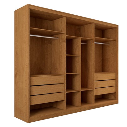 Guarda-Roupa Casal Guarujá 6 Portas 6 Gavetas com Espelho 100% Mdf Peroba - Panorama Móveis