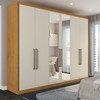 Guarda-Roupa Casal Guarujá 6 Portas 6 Gavetas com Espelho 100% Mdf Peroba/Off White - Panorama Móveis