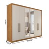 Guarda-Roupa Casal Guarujá 6 Portas 6 Gavetas com Espelho 100% Mdf Peroba/Off White - Panorama Móveis