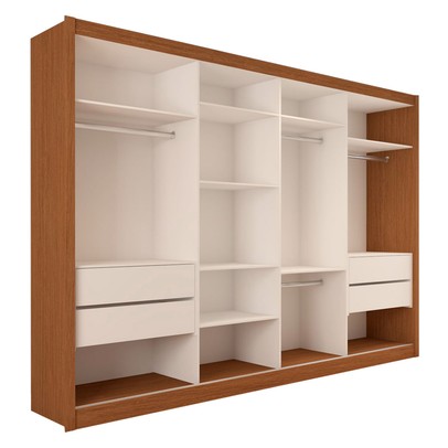 Guarda-Roupa Casal Jeremy 4 Portas 4 Gavetas com Espelho Carvalho - Panorama Móveis