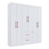 Guarda-Roupa Casal Santiago 6 Portas 2 Gavetas Branco - Doripel
