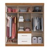 Guarda-Roupa Casal Santiago 6 Portas 2 Gavetas Off White/Nogueira - Doripel
