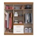 Guarda-Roupa Casal Santiago 6 Portas 2 Gavetas Off White/Nogueira - Doripel