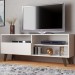 Rack para TV Até 55 Polegadas Sakai 1 Porta 1 Prateleira Branco/Off White - Panorama Móveis