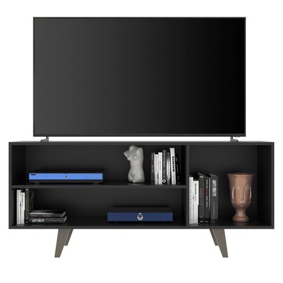 Rack para TV Até 50 Polegadas Osaka 1 Porta 1 Prateleira Preto - Panorama Móveis