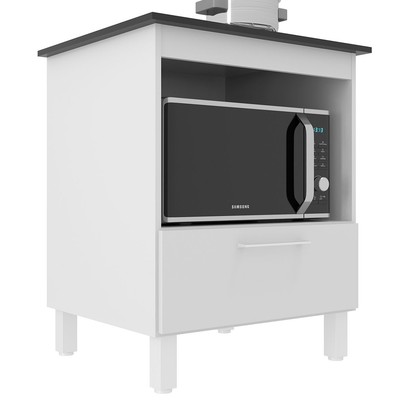 Armário de Cozinha Barcelona para Cooktop 4 Bocas 1 Porta Branco - Panorama Móveis