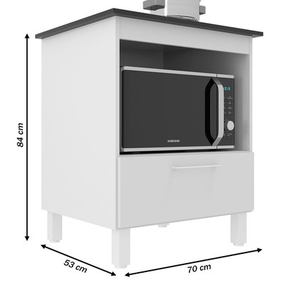 Armário de Cozinha Barcelona para Cooktop 4 Bocas 1 Porta Branco - Panorama Móveis