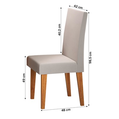 Mesa de Jantar 4 Lugares Floripa Mel/Blonde/Veludo Marfim - Viero Móveis