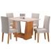 Mesa de Jantar 4 Lugares Floripa Mel/Blonde/Veludo Marfim - Viero Móveis