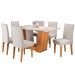 Mesa de Jantar 6 Lugares Floripa Mel/Blonde/Veludo Marfim - Viero Móveis