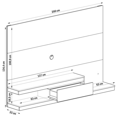 Painel para TV Até 60 Polegadas Luxor 1 Gaveta Branco - Panorama Móveis