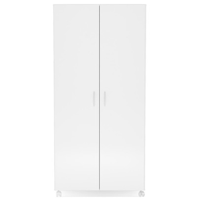 Armário Multiuso área de Serviço 2 Portas 1 Gaveta com Suporte para Vassouras Branco - Panorama Móveis