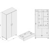Armário Multiuso área de Serviço 2 Portas 1 Gaveta com Suporte para Vassouras Branco - Panorama Móveis