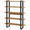 Estante para Livros 100% Mdf Industrial Concept 5 Prateleiras Freijó/Preto - Panorama Móveis