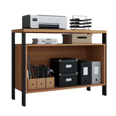 Armário para Escritório 2 Portas 100% Mdf Industrial Concept Freijó/Preto Fosco - Panorama Móveis