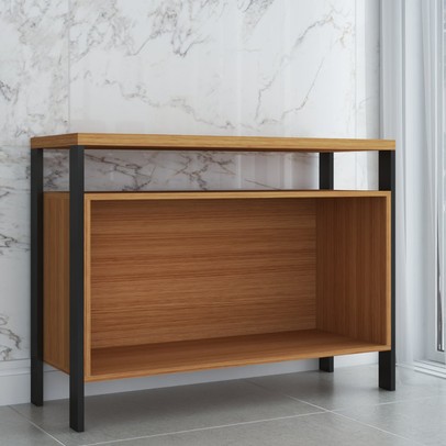 Armário para Escritório 2 Portas 100% Mdf Industrial Concept Freijó/Preto Fosco - Panorama Móveis