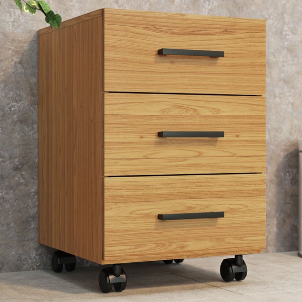 Gaveteiro 3 Gavetas 100% Mdf Industrial Concept Freijó - Panorama Móveis