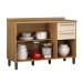 Balcão de Cozinha 120 Cm Salvador 3 Portas 2 Gavetas Cinamomo/Off White