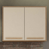 Armário Aéreo Cozinha 80 Cm Salvador 2 Portas Cinamomo/Off White - Valdemóveis
