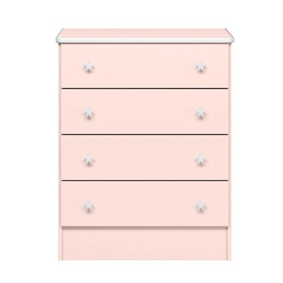 Cômoda Infantil Doce Sonho 4 Gavetas Rosa Acetinado - Qmovi