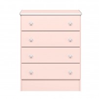 Cômoda Infantil Doce Sonho 4 Gavetas Rosa Acetinado - Qmovi