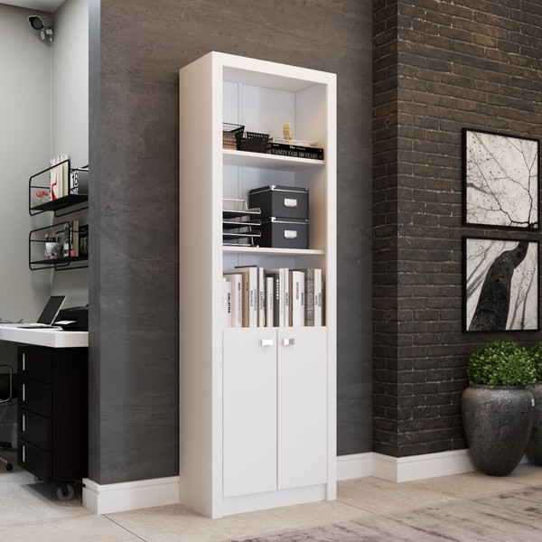 Armário para Escritório 2 Portas Londres Branco - Panorama Móveis