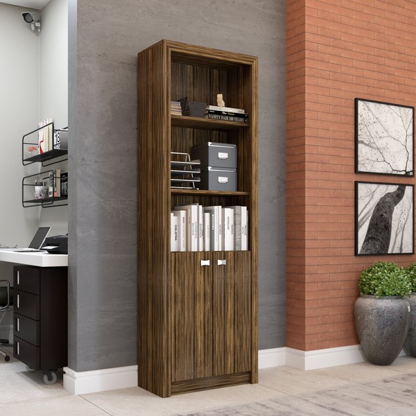 Armário para Escritório 2 Portas Londres Nogal - Panorama Móveis