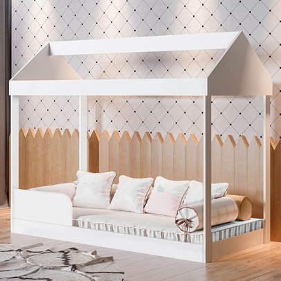 Cama Infantil Montessoriana Branco - Gabrielli Móveis