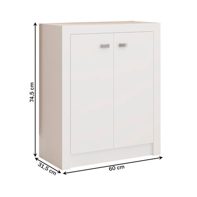 Armário para Escritório Eva 2 Portas Baixo Branco - Panorama Móveis