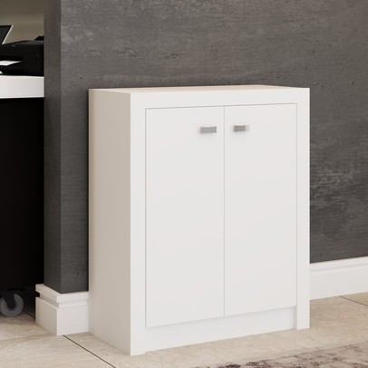 Armário para Escritório Eva 2 Portas Baixo Branco - Panorama Móveis