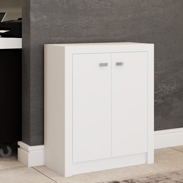 Armário para Escritório Eva 2 Portas Baixo Branco - Panorama Móveis